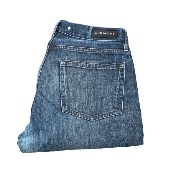VINTAGE Burberry Jeans Size 34 Blue RIPPED CROTCH - Picture 9 of 10